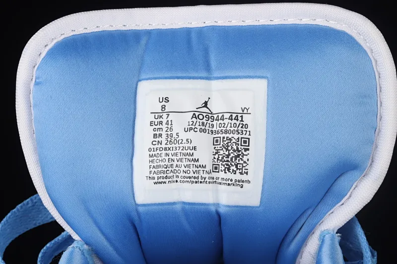 All categories Air Jordan Jordan series basketball shoes Air Jordan 1 Low G version pure original Air Jordan 1 Low AJ1 Joe 1 North Carolina blue low-top cultural and leisure sports sneakers AO9944-441